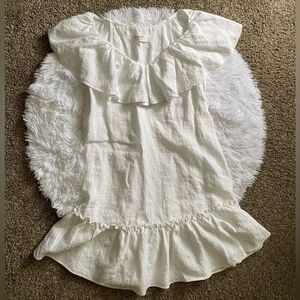 Trina Turk‎ Out of Office Dress Linen White Womens Size Small